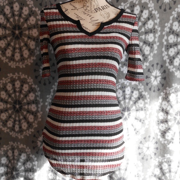 EUC Almost Famous Striped Short Sleeve Tee S - Picture 2 of 6